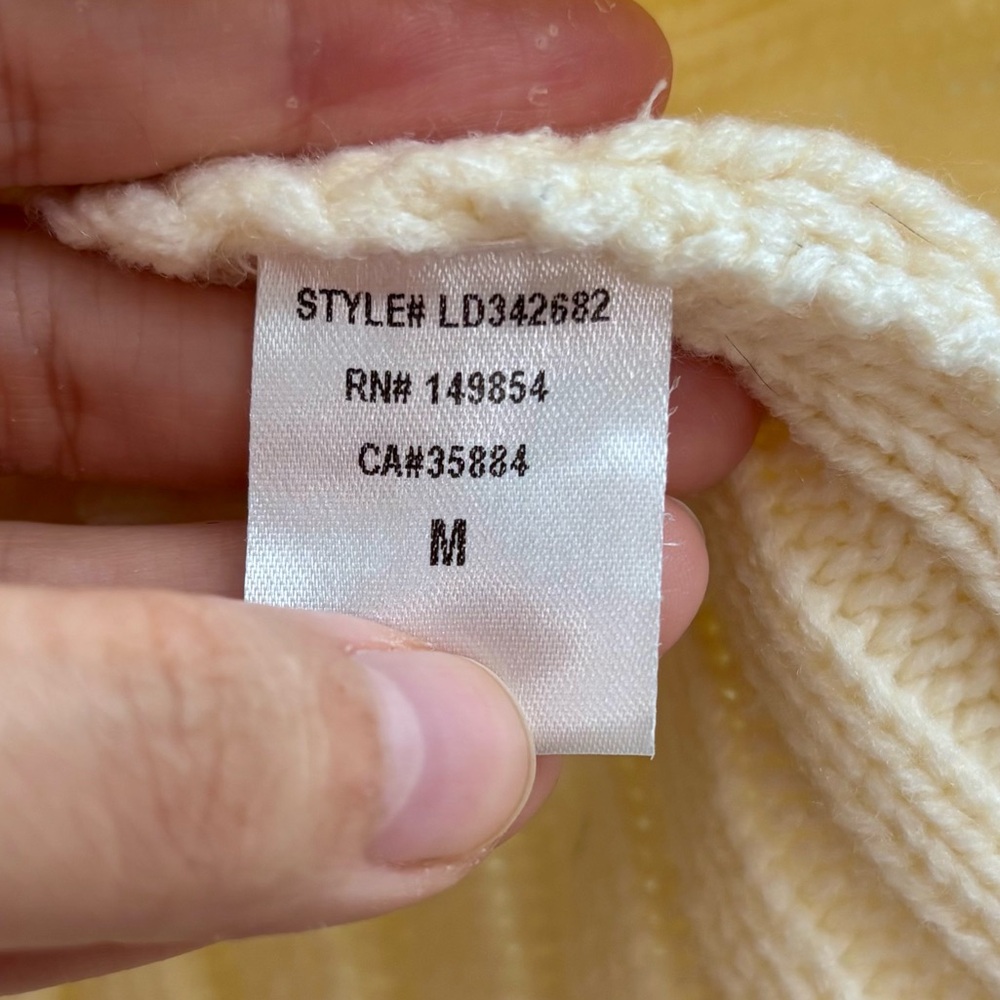 SAGE THE LABEL Fringed Cable-Knit Turtleneck Sweater in Ivory/Cream - Picture 10 of 16
